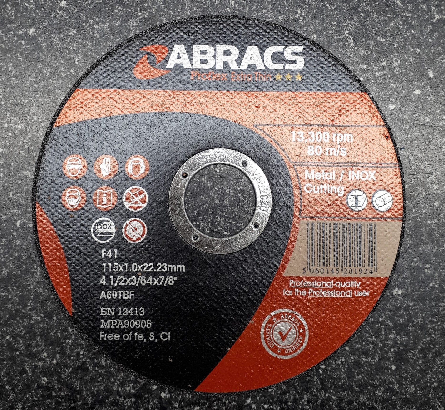 115 x 1.0 x 22mm Flat Metal Cutting Disc- Extra Thin