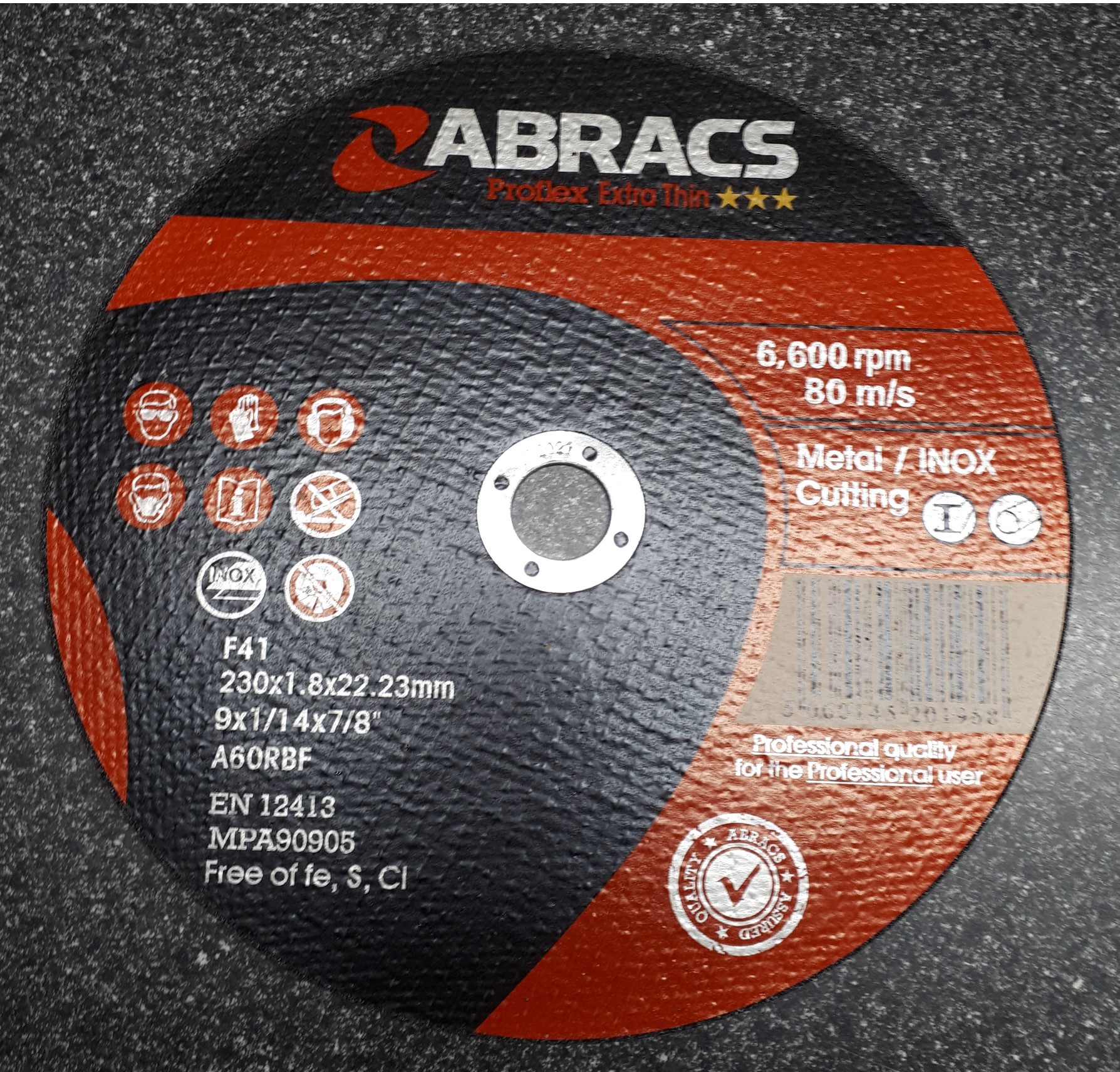 230 x 1.8 x 22mm Flat Metal Cutting Disc